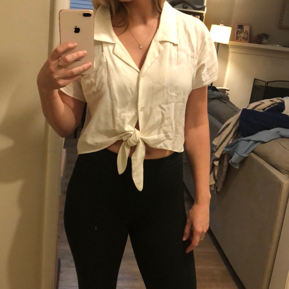 Linin crop tee